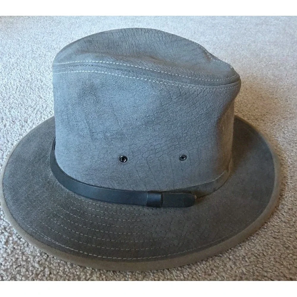 Vtg‎ 90s Wilsons Genuine Leather Suede Fedora Mens Size S  Made In USA Safari